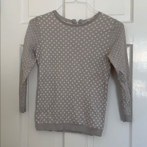 LOFT grey and white polka dot sweater